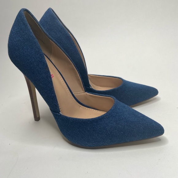 JustFab Shoes - Just FAB Denim Heels Size US 7.5 
Heel Height: 5”